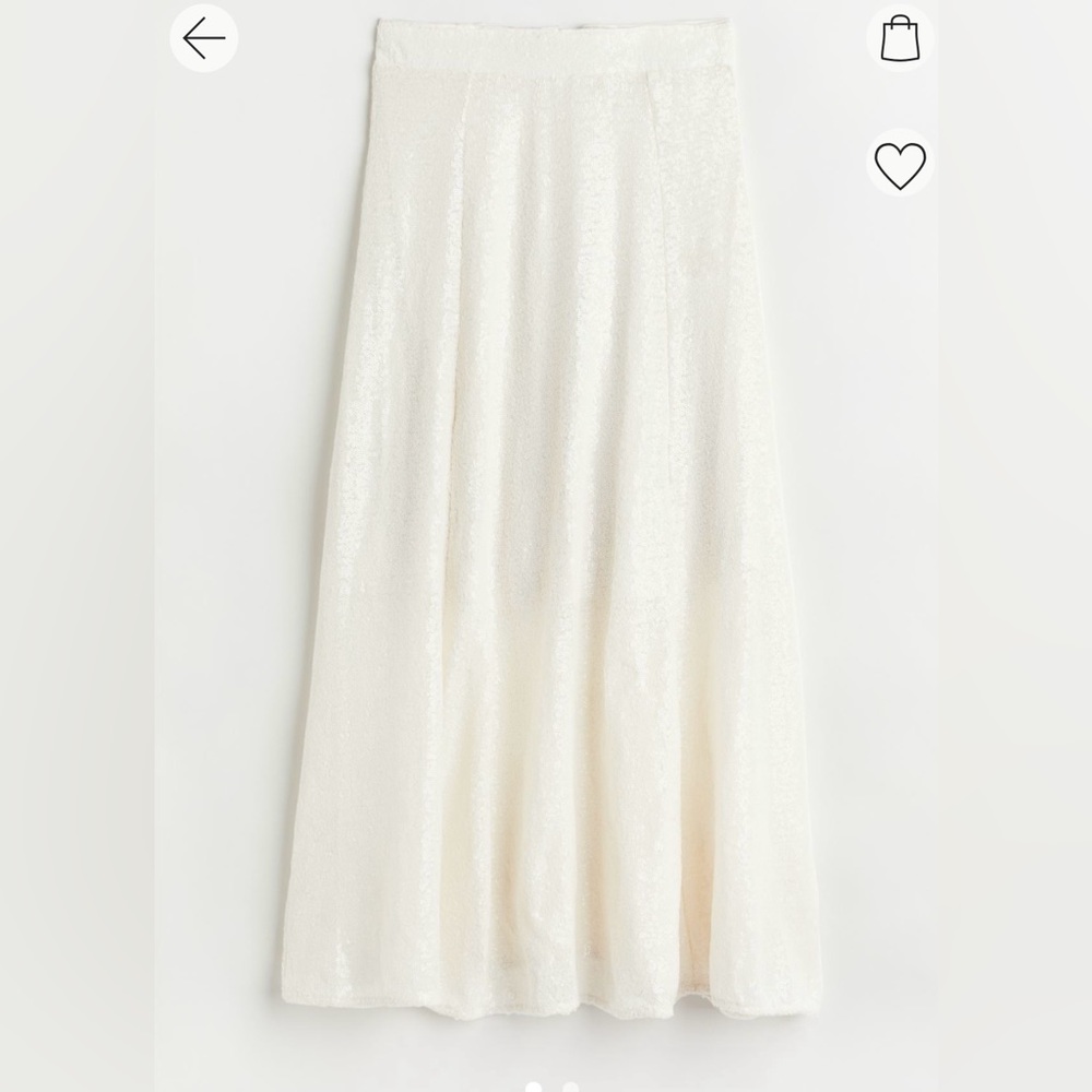 H&M Calf-length skirt in sequined mesh